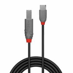 Lindy Kábel USB 2.0 Typ C CM/BM(2.0) 0.5m, High Speed,Anthra Line, čierny