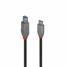Lindy Kábel USB 3.1 Typ C CM/BM(3.0) 0.5m, Super Speed, čierny, Anthra Line