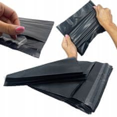 koryworld Plastové obálky 190x250mm samolepiaca čierna - 10ks