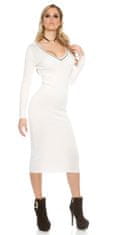 Amiatex Dámske šaty 108305 + Nadkolienky Gatta Calzino Strech, biela, UNIVERZáLNA
