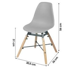 DOCHTMANN Detská stolička Jena sivá 30,5x36x56cm