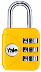 Yale Zámok Yale YP1/28/121/1, visiaci, cestovný, s číselnou kombináciou, žltý