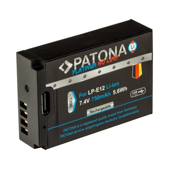 PATONA batéria pre foto Canon LP-E12 750mAh Li-Ion Platinum USB-C nabíjanie