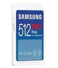 Samsung pamäťová karta 512GB PRO Plus SDXC CL10 U3 V30 (č/z: až 180/až 130MB/s)