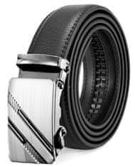 Camerazar Automatický pánsky opasok z kvalitnej syntetickej kože, čierny, šírka 3,5 mm, dĺžka 131 cm