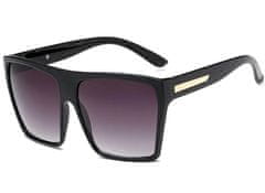 Camerazar Dámske slnečné okuliare Oversize, štvorcové, čierny rám, UV400 filter