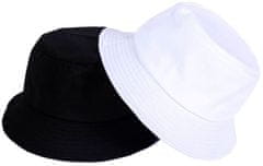 Camerazar Obojstranná čiapka BUCKET HAT, biela/čierna, polyester/bavlna, univerzálna veľkosť 55-59 cm