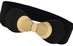 Camerazar Dámsky elastický korzetový opasok, čierny, z vysokokvalitnej syntetickej kože a gumy, 65-89 cm x 6 cm