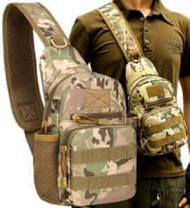 Camerazar Univerzálny vojenský batoh taktický model, nylon 600D Oxford, vodotesný, veľkosť 24x20x8 cm