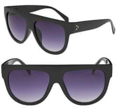 Camerazar Dámske slnečné okuliare Retro UV400, čierne, plastový rám, veľkosť 14,5 cm