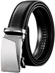 Camerazar Automatický opasok z ekologickej umelej kože, čierny, šírka 3,5 mm, dĺžka 125 cm
