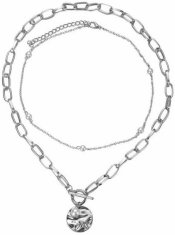 Camerazar Dámsky náhrdelník s perlovou retiazkou, bižutérny kov, dĺžka 36 cm + predĺženie 6 cm