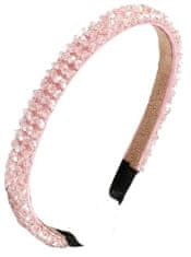 Camerazar Univerzálna elastická čelenka s perlami, kryštálmi a zirkónmi, výška 14 cm, šírka 1,5 cm