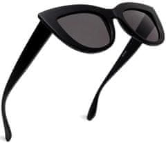 Camerazar Dámske slnečné okuliare Cat Eye so zrkadlovým efektom, plastové, UV400 filter Cat 3D, šírka 140 mm