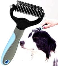 Camerazar Hrebeň na strihanie srsti pre psov, protišmyková gumová rukoväť, rozmery 9,3 cm x 18 cm