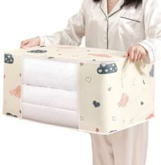 Camerazar Organizér na oblečenie a posteľnú bielizeň, béžový, polyester, 55x35x25 cm