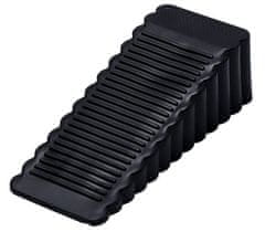 Camerazar Čierna plastová zarážka dverí, klinový tvar, rozmery 4,1 x 9,5 x 2,8 cm