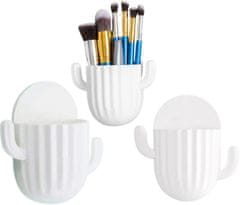 Camerazar Kúpeľňový organizér na zubné kefky a príslušenstvo, matný plast, biely, 14,5x14,5 cm