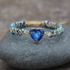 Flor de Cristal Etno náramok Cardíaco Jaspis - modrý - Náramok s kameňmi