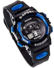 Camerazar Pánske športové hodinky LED so silikónovým remienkom, minerálne sklo, dĺžka 24 cm