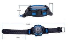 Camerazar Pánske športové hodinky LED so silikónovým remienkom, minerálne sklo, dĺžka 24 cm