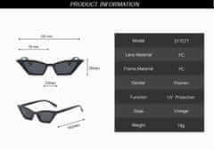 Camerazar Dámske slnečné okuliare Cat Eye, čierne, akrylový rám, sklenené šošovky, filter UV400