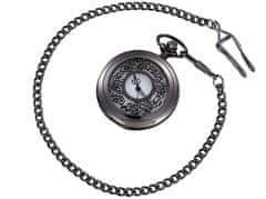 Camerazar Vreckové hodinky v štýle steampunk, bižutérny kov, biely ciferník s arabskými číslicami, 37 cm retiazka