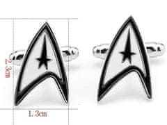 Camerazar Manžetové gombíky Star Trek, oxidovaný strieborný kov, 1,5 cm x 2 cm