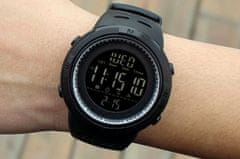 Camerazar Pánske vodotesné náramkové hodinky S-Shock Skmei Led, čierne, nerezová oceľ, 49 mm