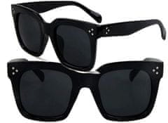 Camerazar Dámske vintage slnečné okuliare, čierne, plastový rám, ochrana proti UV 400