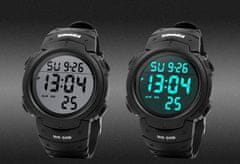 Camerazar Pánske vodotesné hodinky S-Shock Skmei Led, vojenský štýl, s gumovo-silikónovým remienkom a funkciou Neobrite