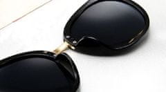 Camerazar Dámske slnečné okuliare Big Cat, čierne, UV filter 400 Cat 3, plastový a kovový rám