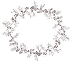 Camerazar Strieborný drôtený snubný prsteň s krištáľovými kvetmi, 25 cm x 4 cm, s korálkami a perlami