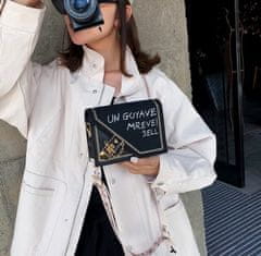 Camerazar Dámska semišová taška cez rameno, čierna, s ozdobným popruhom a magnetickým uzáverom, 18x13 cm