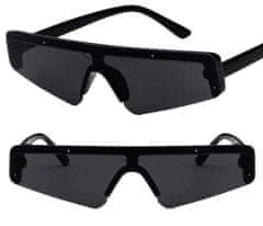 Camerazar Unisex retro slnečné okuliare s UV400 filtrom, čierne, plastový rám, 145 cm