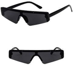 Camerazar Unisex retro slnečné okuliare s UV400 filtrom, čierne, plastový rám, 145 cm