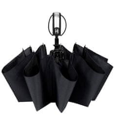 Camerazar Automatický skladací dáždnik Parasol Black Elegantný, čierny, s UV ochranou, 114 cm