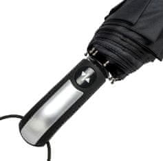 Camerazar Automatický skladací dáždnik Parasol Black Elegantný, čierny, s UV ochranou, 114 cm