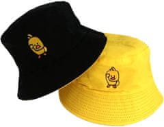 Camerazar Obojstranná čiapka BUCKET HAT, žltá/čierna, polyester/bavlna, 55-59 cm