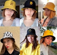 Camerazar Obojstranná čiapka BUCKET HAT, žltá/čierna, polyester/bavlna, 55-59 cm