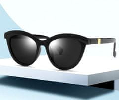 Camerazar Dámske slnečné okuliare s mačacími očami, plastové, filter UV400, kategória 3D, dĺžka nožičky 145 mm