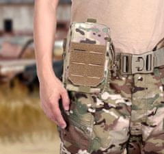 Camerazar Vojenský pánsky opasok s vreckom Ledvin, odolný materiál 1000D, rozmery 15x5x10 cm, vodotesné priehradky