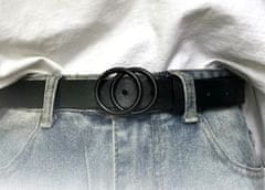 Camerazar Dámsky kožený opasok s čiernou kovovou prackou, šírka 2,8 cm, dĺžka 106 cm