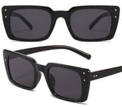 Camerazar Unisex slnečné okuliare s mačacími očami, čierny plastový rám, filter UV400 cat 3
