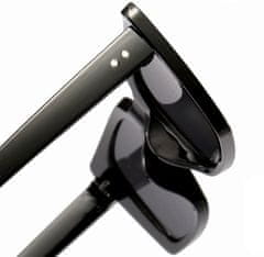 Camerazar Unisex slnečné okuliare s mačacími očami, čierny plastový rám, filter UV400 cat 3