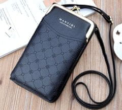 Camerazar Dámska peňaženka s puzdrom na telefón, čierna, ekologická umelá koža, 19,5x11x4,5 cm