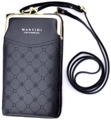 Camerazar Dámska peňaženka s puzdrom na telefón, čierna, ekologická umelá koža, 19,5x11x4,5 cm