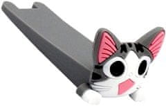 Camerazar Gumový klinový blokátor dverí v tvare mačky, sivý, 3,2 cm x 9 cm