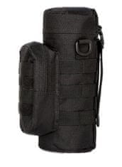 Camerazar Vojenská cestovná taška na fľašu Molle, čierna, Nylon Oxford 1000D, 27x11 cm