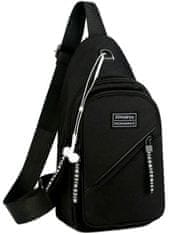 Camerazar Pánska mestská taška cez rameno, čierna, nepremokavá syntetická tkanina Oxford Cloth, 17x30x5 cm